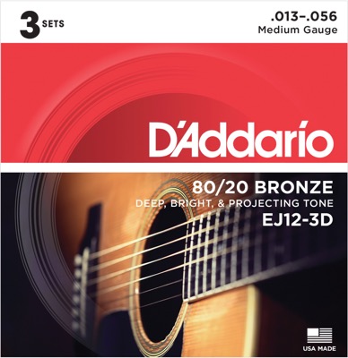 EJ12-3D i gruppen Strngar / Gitarrstrngar / D'Addario / Acoustic Guitar / Multipack hos Crafton Musik AB (370962127050)