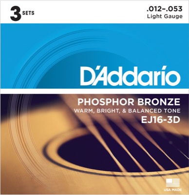 EJ16-3D i gruppen Strngar / Gitarrstrngar / D'Addario / Acoustic Guitar / Multipack hos Crafton Musik AB (370965607050)